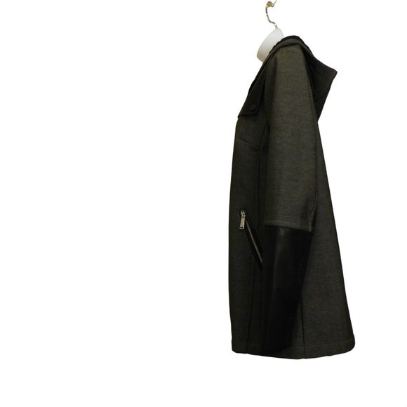 BCBGeneration Gray and Black Polyester and Faux Leather Jacket with hood - Picture 7 of 10